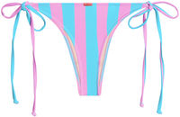 Pink & Blue Stripes Brazilian Thong Bottom image