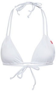 White Double Strap Triangle Bikini Top image