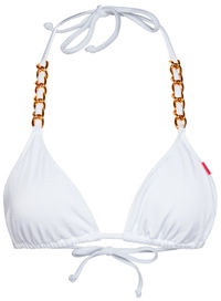 White Triangle Bikini On a Chain Top image
