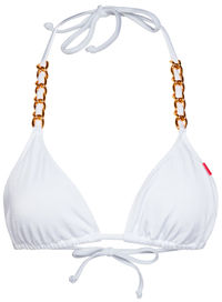 White Triangle Bikini On a Chain Top image
