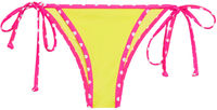 Neon Yellow & Pink Polka Dot Micro Bikini Bottom image