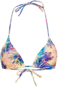 Watercolor Palm Tree Print Triangle Bikini Top image