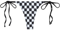 Black & White Checkered Brazilian Thong Bottom image