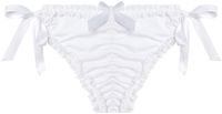 White Classic Bridal Ruffle Lace Bikini Bottom image