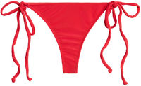 Red Ribbed Brazilian Thong Bottom image