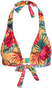 Sunset Tropical Print Adjustable Halter Top image