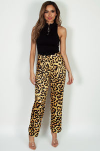 "From The Jump" Leopard Print Straight Leg Pants image