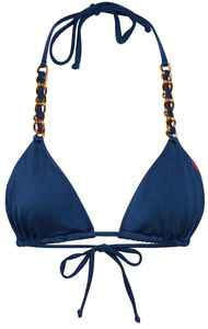 Navy Bikini On a Chain Triangle Top image