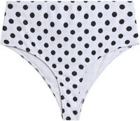 White Polka Dot High Waist Bikini Bottom image