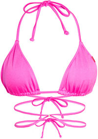 Neon Pink Strappy Triangle Bikini Top image