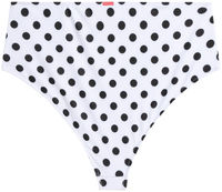 White Polka Dot High Waist Bikini Bottom image