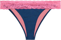 Navy & Baby Pink Lace Banded Classic Scrunch Bottom image