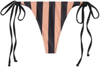 Black & Taupe Stripes Brazilian Thong Bottom image
