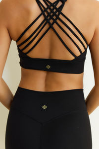 Black Soft Sculpt Cross Strap Tank Bra image