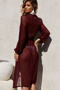 Wanderlust Burgundy Chiffon Kimono Cover Up image