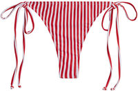 Red & White Stripes Brazilian Thong Bottom image