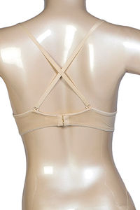 Beige Deep V Plunge Bra with Convertible Straps  image