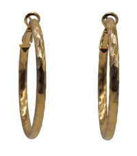 Textured Classic Gold Hoop Earrings image