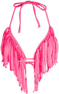 Neon Pink Fringe Triangle Top image