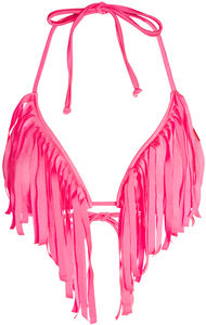 Neon Pink Fringe Triangle Top image