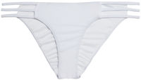 Solid White Triple Strap Classic Scrunch Bikini Bottoms image