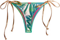 Blue Green Tie Dye Shimmer Brazilian Thong Bottom image