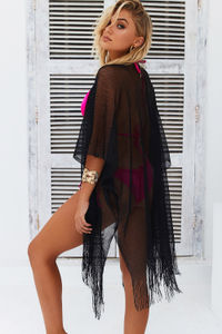 Spider's Kiss Black Knit Beach Cover Up image