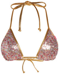 Pink & Gold Sequin Triangle Top image