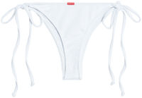 White Ribbed Brazilian Thong Bottom image