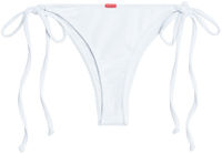 White Ribbed Brazilian Thong Bottom image
