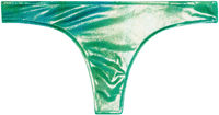 Blue Green Tie Dye Shimmer Banded Brazilian Thong Bottom image