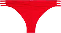 Solid Red Triple Strap Classic Scrunch Bikini Bottoms image