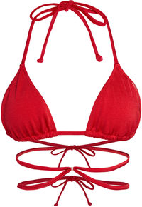 Red Strappy Triangle Bikini Top image