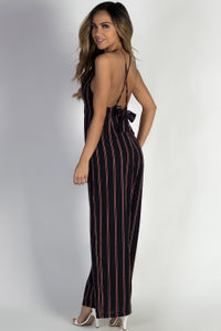 "Too Sophisticated" Navy Striped Jumpsuit image