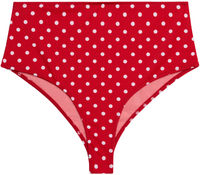 Red Polka Dot High Waist Bikini Bottom image