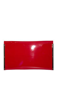 Red Patent Leather Essential Flap Clutch image