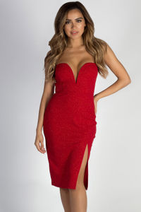 "Keeping My Options Open" Red Sweetheart Shimmer Dress image