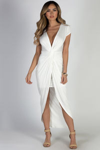 "Paris Bound" White Jersey Maxi Dress image