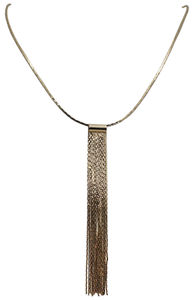 Gold Long Strand Tassle Necklace image