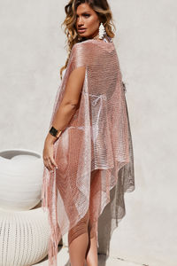 Pink Kiss Sleeveless Fringed Beach Cover Up image