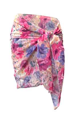 Watercolor Garden Sheer Chiffon Sarong Cover Up