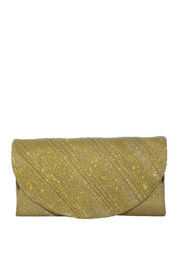 Gold Emblazoned Shimmer Clutch 