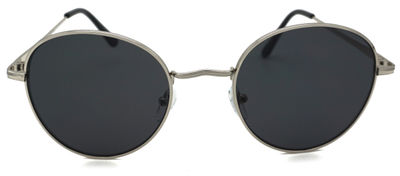 Billie Silver/Black Round Sunglasses