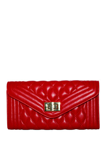Red Quilted Vegan Leather Bag