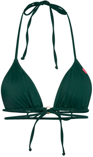 Hunter Green Center Loop Wrap Around Bikini Top