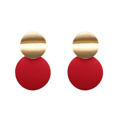 Red Dangle Drop Earrings