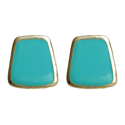 Teal Trapezoid Earrings