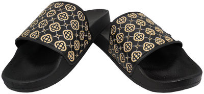 Black - DOLL Gold Logo Imprint Sandals