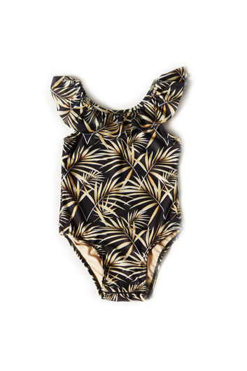 Cleo Black Palm Print Baby/Toddler One Piece Swimsuit