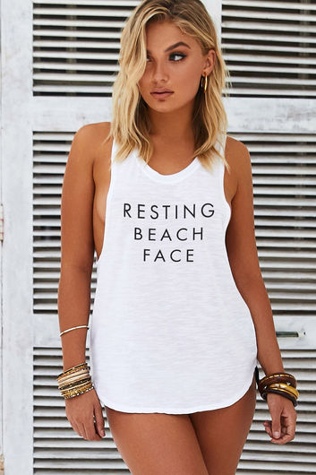 Resting Beach Face Tank